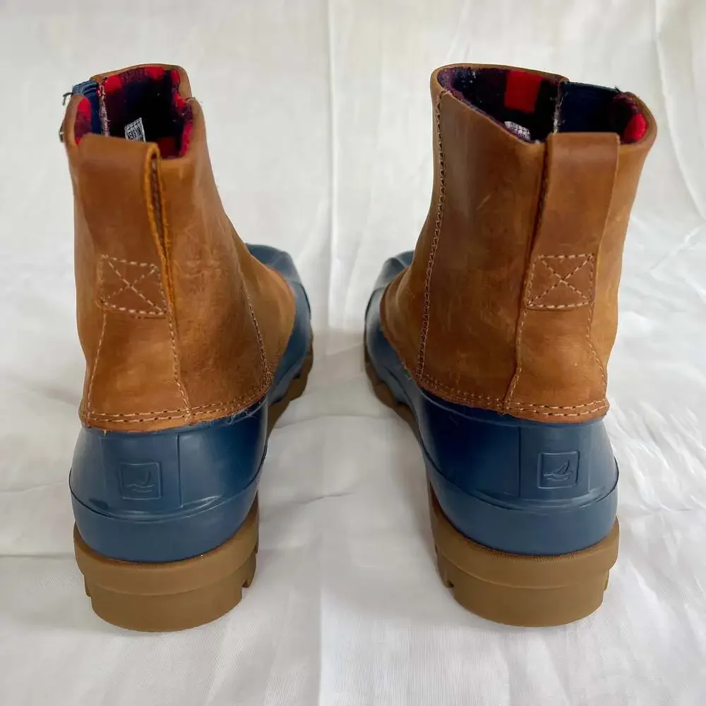 Rare Sperry Top-Sider Brown Leather Snow Duck Boots (STS16428)- Mens Size US 10M